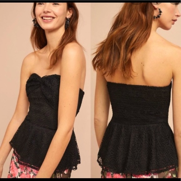 Anthropologie/Porridge Crochet Peplum Top - Picture 1 of 5